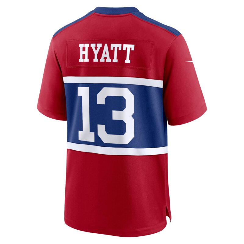 Jalin Hyatt New York Giants Alternate Player Game Jersey - Century Red - Image 3