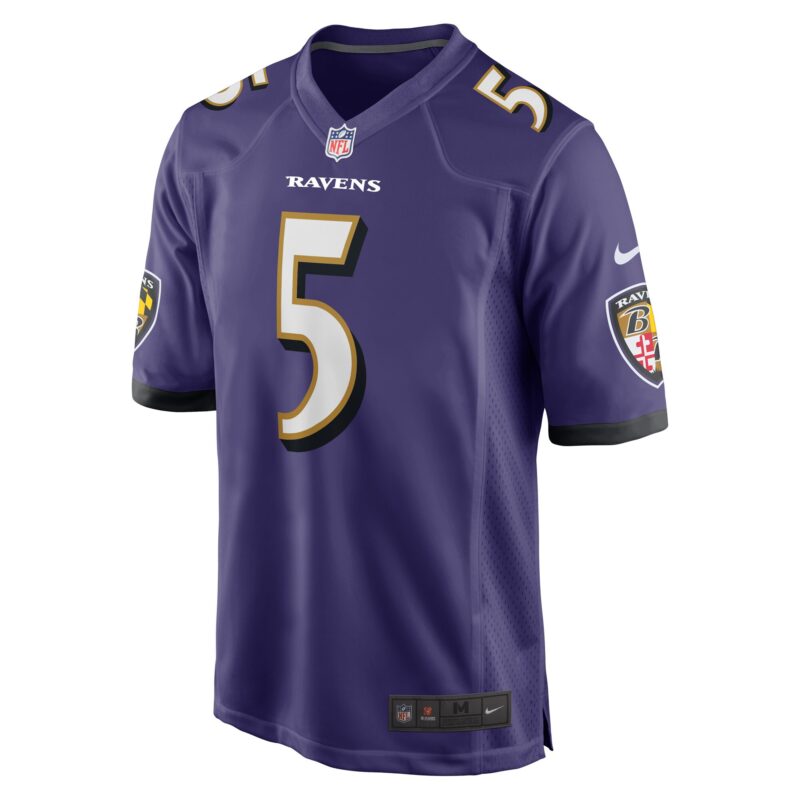 Jalyn Armour-Davis Baltimore Ravens Game Player Jersey - Purple - Image 2