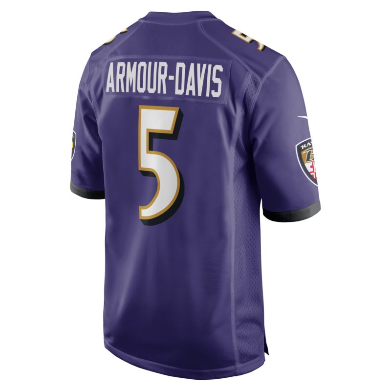 Jalyn Armour-Davis Baltimore Ravens Game Player Jersey - Purple - Image 3