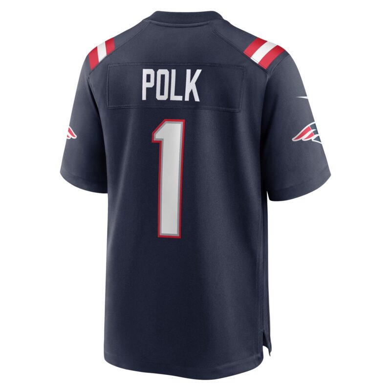 Ja'Lynn Polk New England Patriots Team Game Jersey - Navy - Image 3