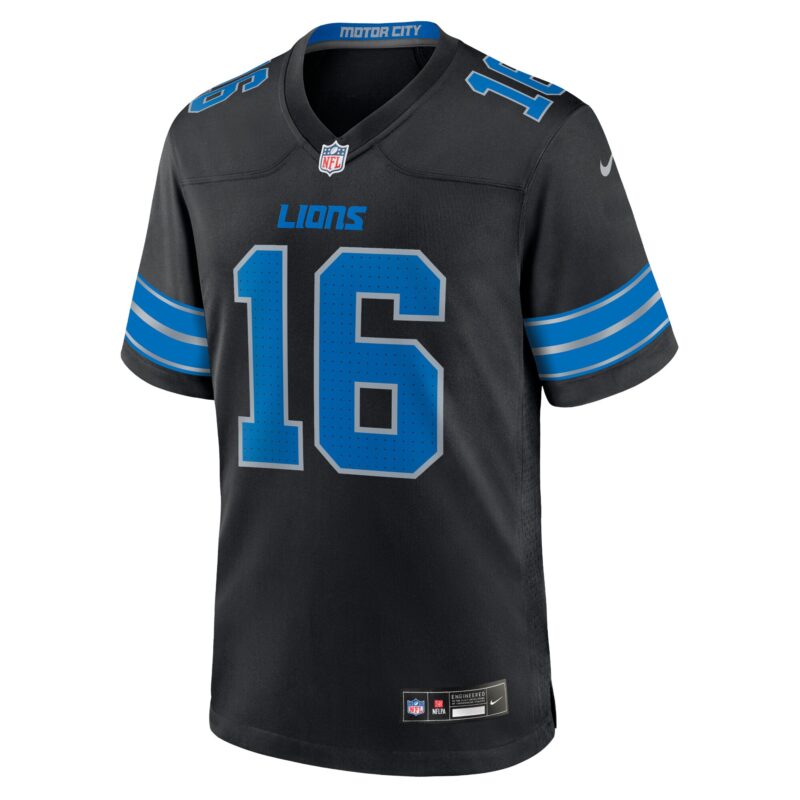 Jared Goff Detroit Lions 2nd Alternate Game Jersey - Black - Image 2