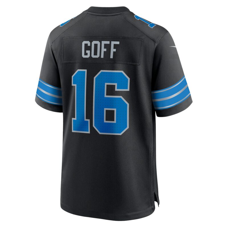 Jared Goff Detroit Lions 2nd Alternate Game Jersey - Black - Image 3