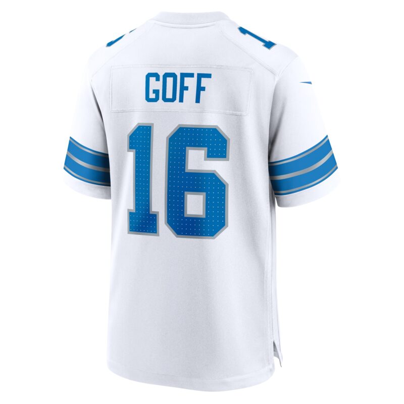 Jared Goff Detroit Lions Game Jersey - White - Image 3
