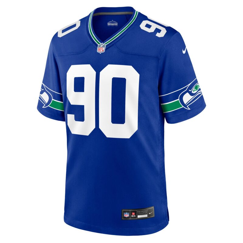Jarran Reed Seattle Seahawks Throwback Player Game Jersey - Royal - Image 2