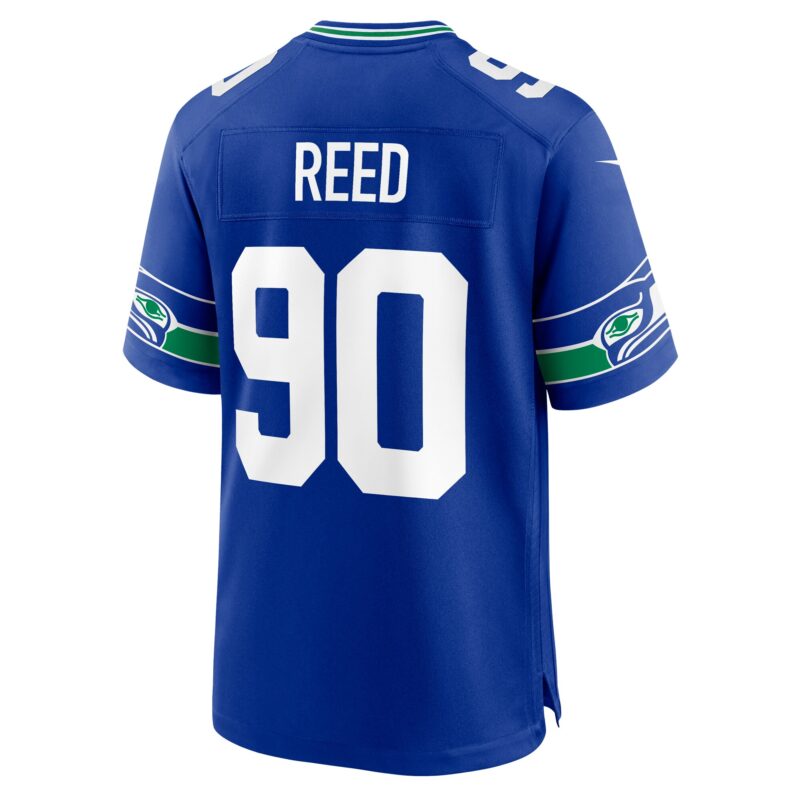 Jarran Reed Seattle Seahawks Throwback Player Game Jersey - Royal - Image 3
