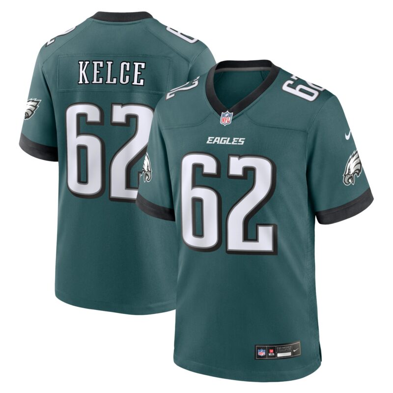 Jason Kelce Philadelphia Eagles Team Game Jersey - Midnight Green