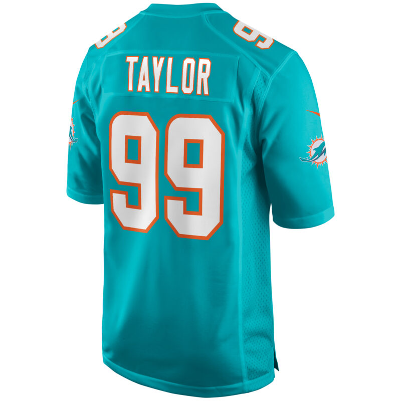 Jason Taylor Miami Dolphins Game Retired Player Jersey - Aqua - Image 3