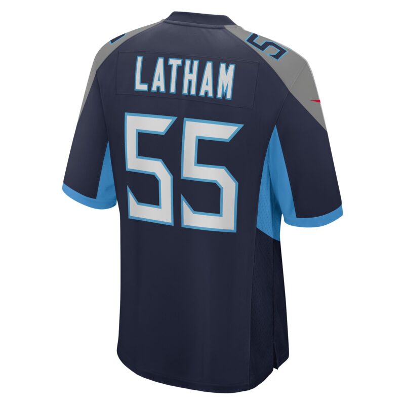 JC Latham Tennessee Titans Player Game Jersey - Navy - Image 3