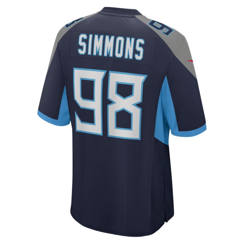 Jeffery Simmons Tennessee Titans Game Jersey - Navy - Image 3