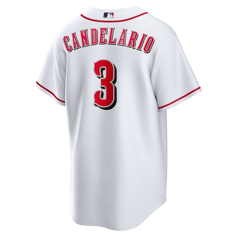 Jeimer Candelario Cincinnati Reds Home Jersey - White - Image 3