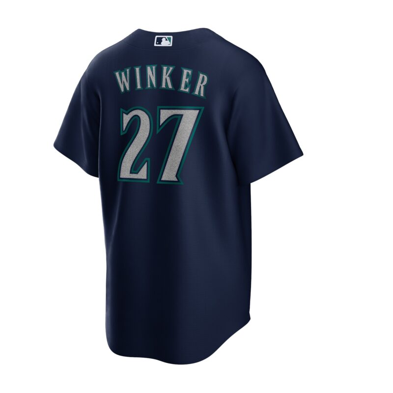 Jesse Winker Seattle Mariners Alternate Player Jersey - Navy - Image 3