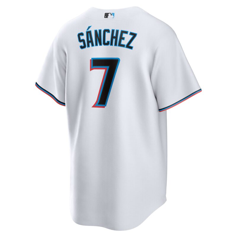 Jesús Sánchez Miami Marlins Home Player Jersey - White - Image 3