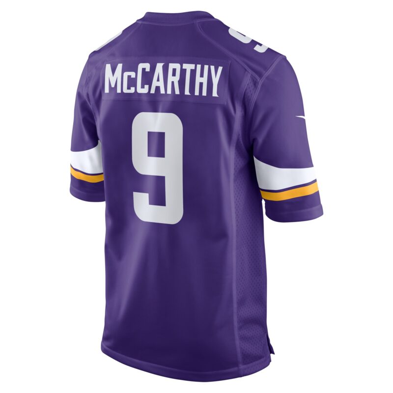 J.J. McCarthy Minnesota Vikings Player Game Jersey - Purple - Image 3
