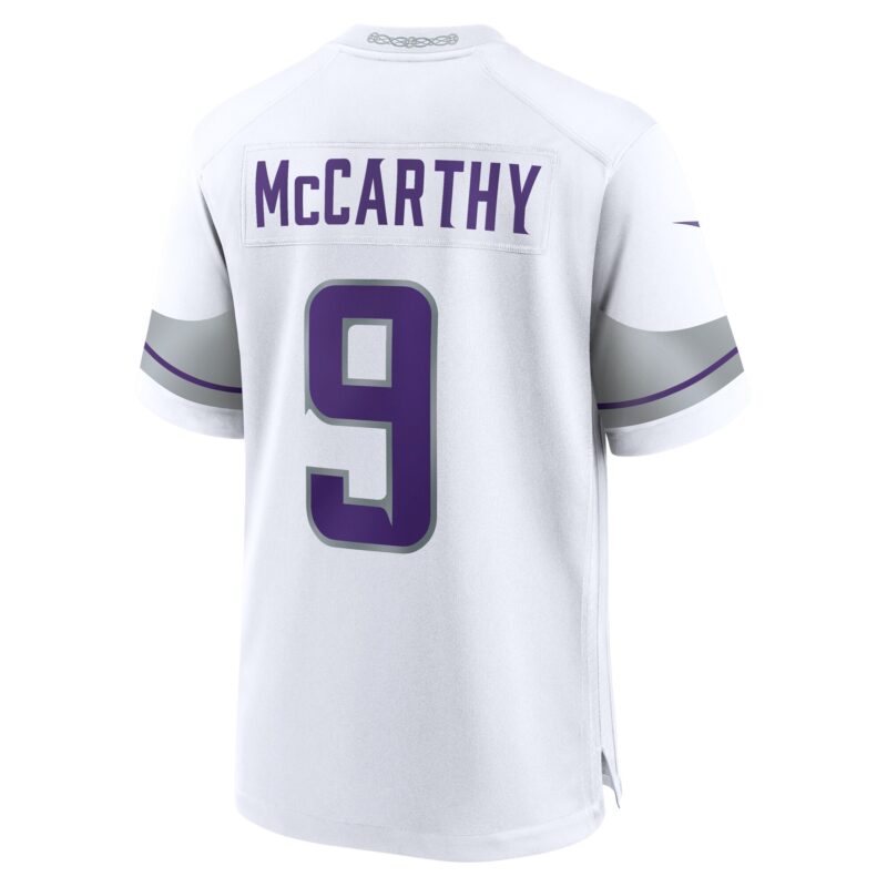 J.J. McCarthy Minnesota Vikings Alternate Game Player Jersey - White - Image 3