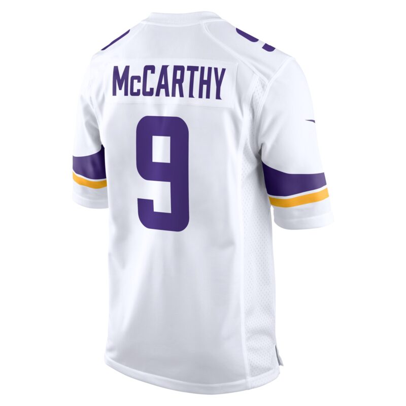 J.J. McCarthy Minnesota Vikings Game Jersey - White - Image 3