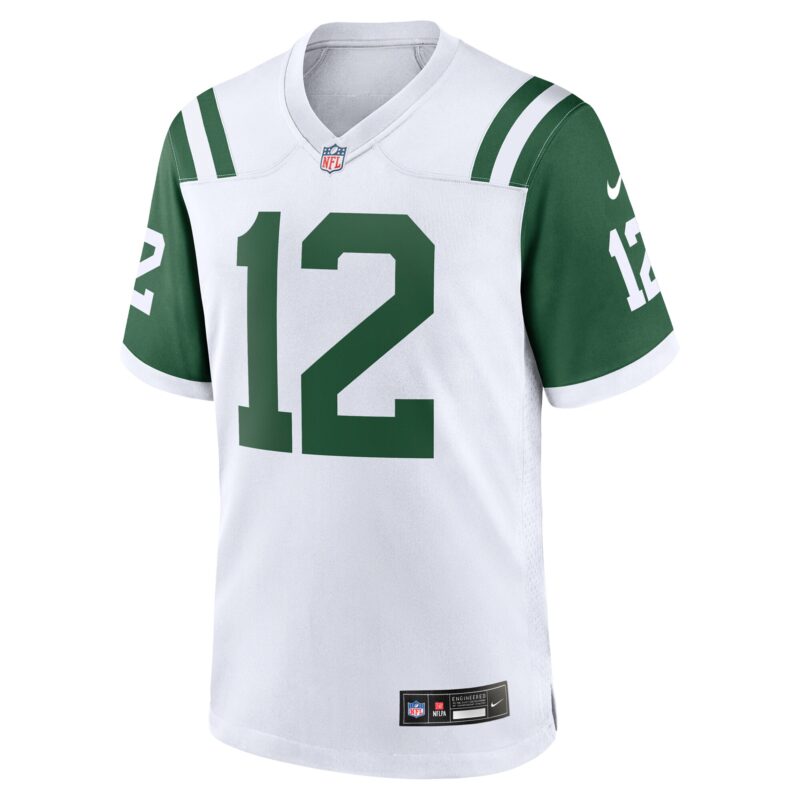 Joe Namath New York Jets Classic Alternate Retired Player Game Jersey - White - Image 2