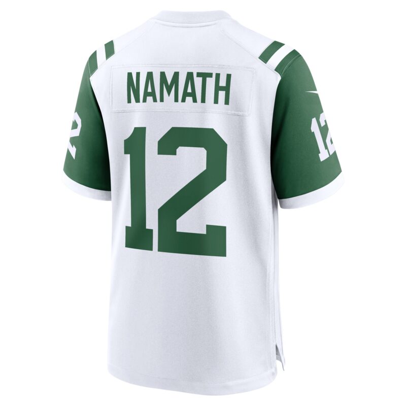 Joe Namath New York Jets Classic Alternate Retired Player Game Jersey - White - Image 3