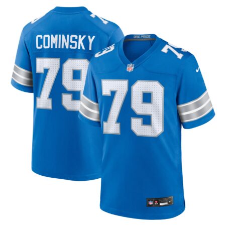 John Cominsky Detroit Lions Team Game Jersey - Blue