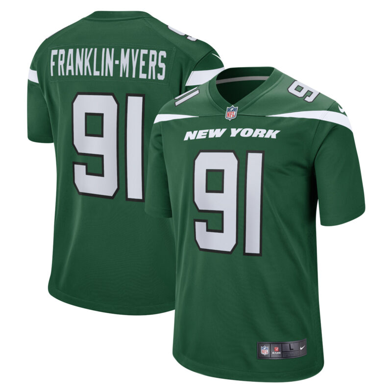John Franklin-Myers New York Jets Game Jersey - Gotham Green
