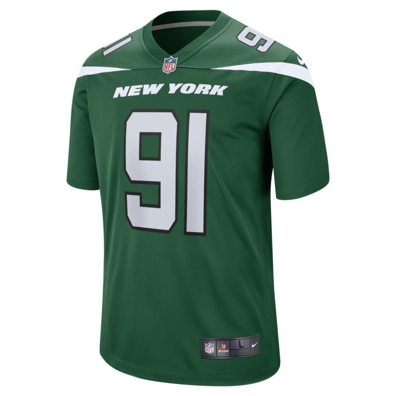 John Franklin-Myers New York Jets Game Jersey - Gotham Green - Image 2