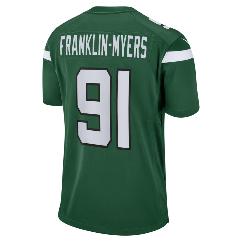 John Franklin-Myers New York Jets Game Jersey - Gotham Green - Image 3