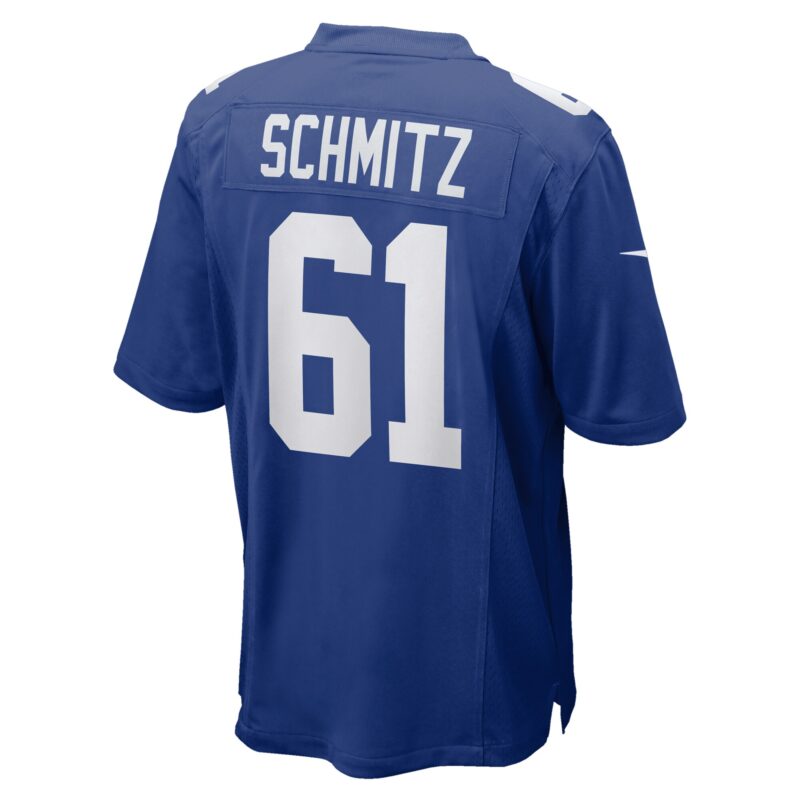 John Michael Schmitz New York Giants Team Game Jersey - Royal - Image 3