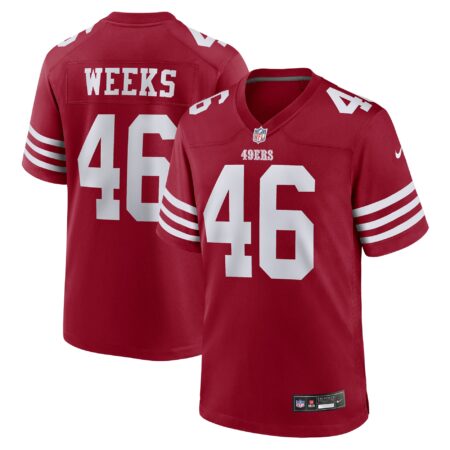 Jon Weeks San Francisco 49ers Team Game Jersey - Scarlet