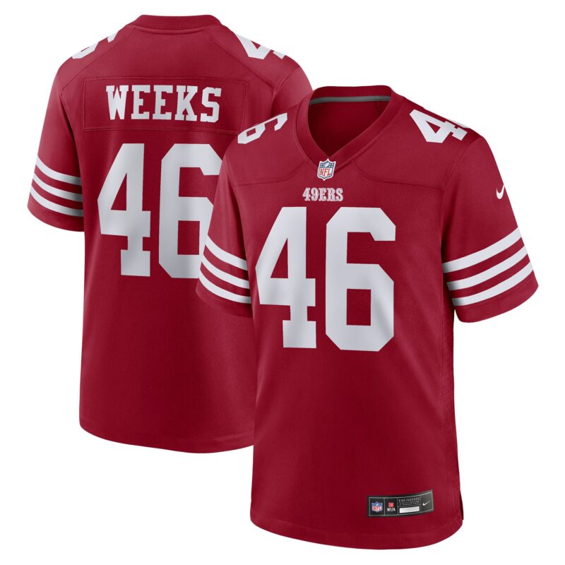 Jon Weeks San Francisco 49ers Team Game Jersey - Scarlet