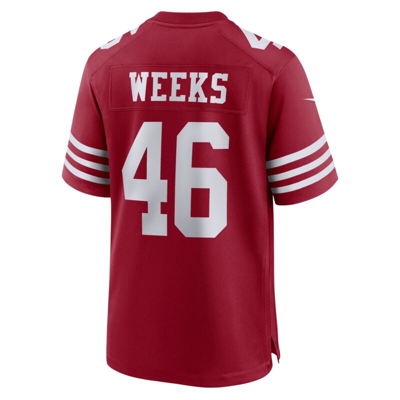Jon Weeks San Francisco 49ers Team Game Jersey - Scarlet - Image 3