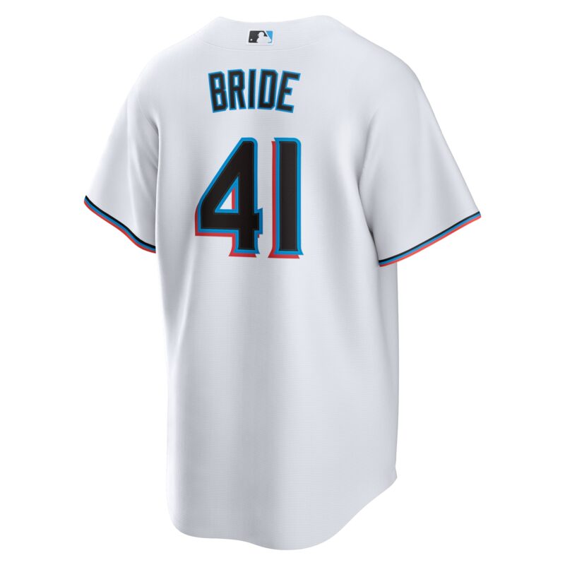 Jonah Bride Miami Marlins Home Jersey - White - Image 3