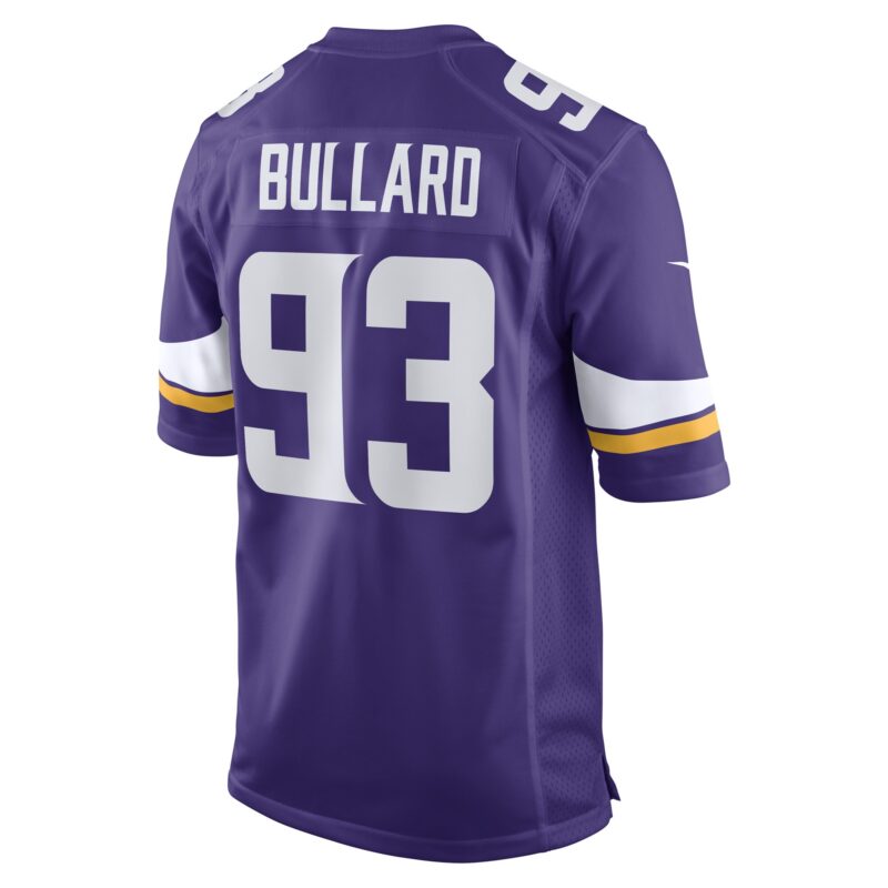 Jonathan Bullard Minnesota Vikings Game Player Jersey - Purple - Image 3