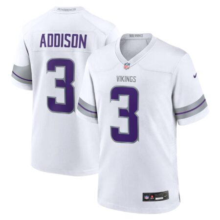 Addison Minnesota Vikings Alternate Game Player Jersey - White