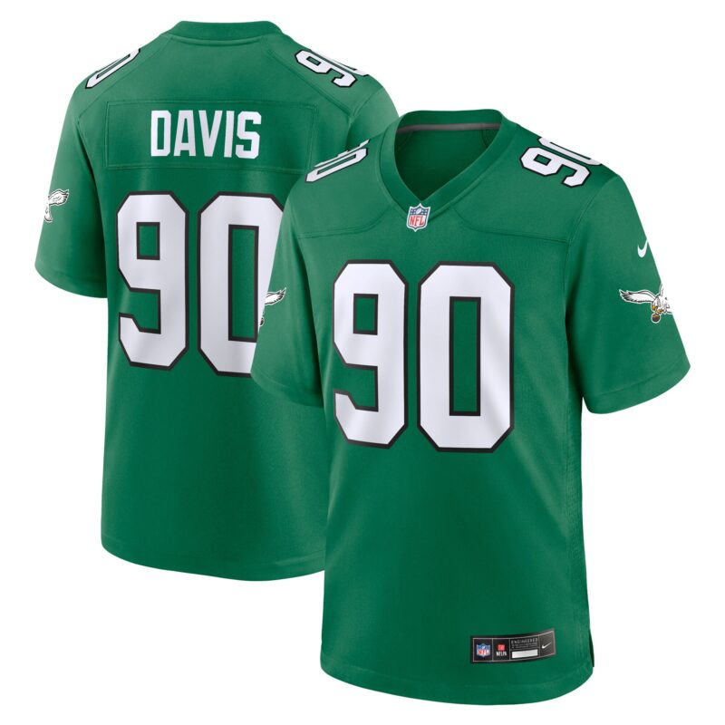 Davis Philadelphia Eagles Alternate Game Jersey - Kelly Green