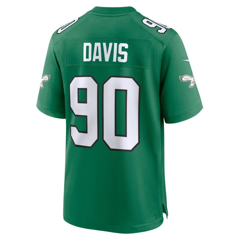 Davis Philadelphia Eagles Alternate Game Jersey - Kelly Green - Image 3