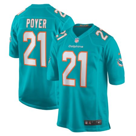 Poyer Miami Dolphins Game Jersey - Aqua