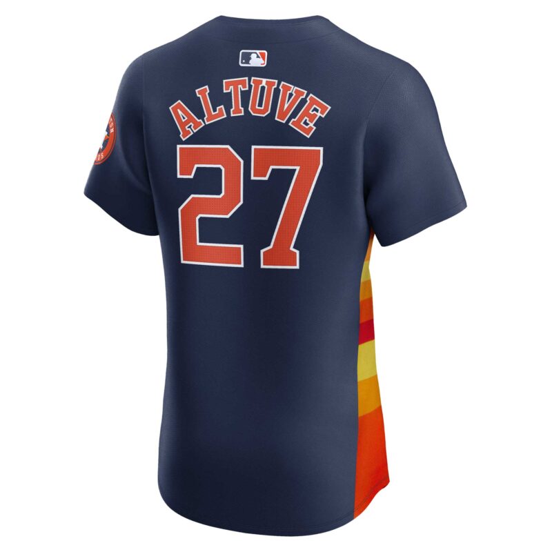 Jose Altuve Houston Astros Alternate Elite Player Jersey - Navy - Image 3