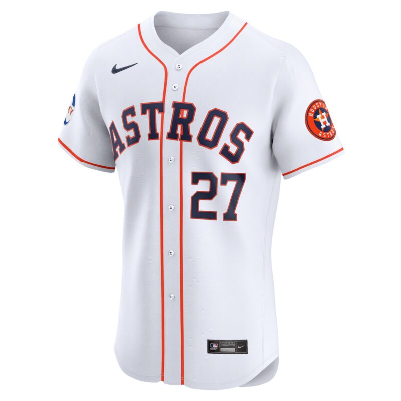 Jose Altuve Houston Astros Home Elite Sponsor Patch Player Jersey - White - Image 2