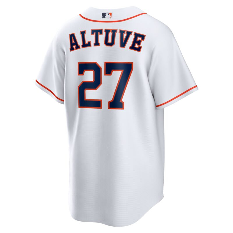 Jose Altuve Houston Astros Home Player Name Jersey - White - Image 3