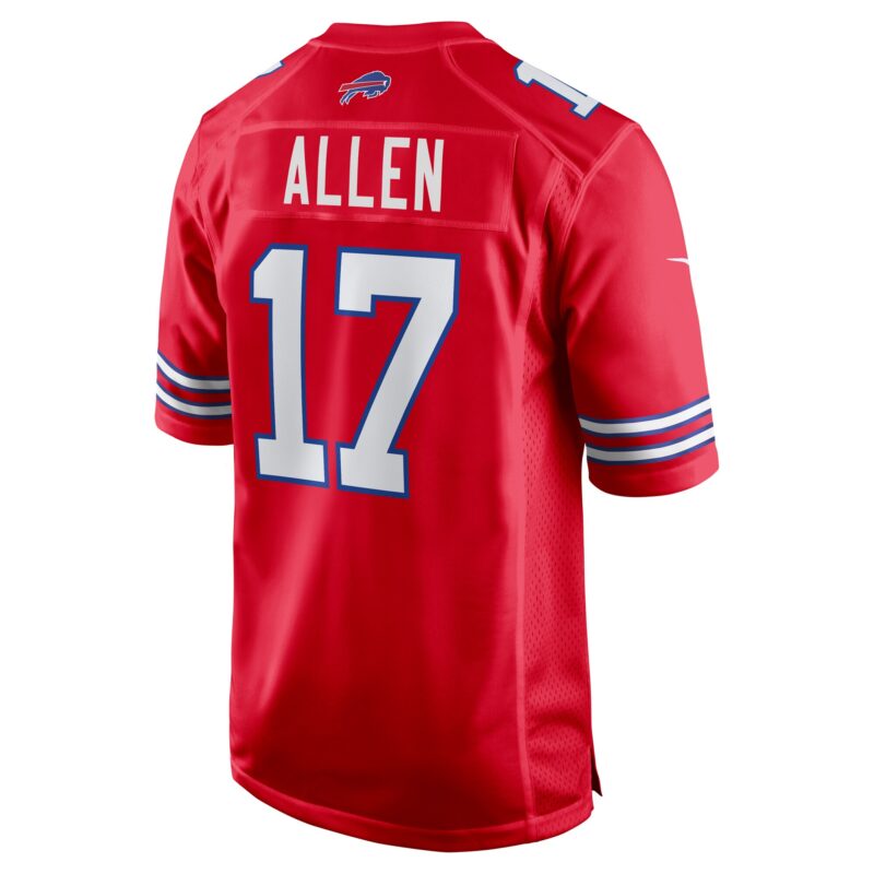 Josh Allen Buffalo Bills Alternate Game Jersey - Red - Image 3