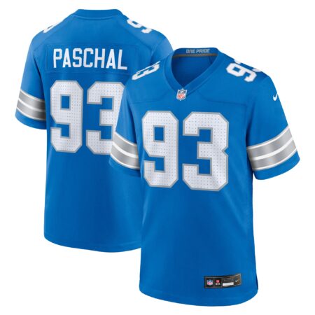 Josh Paschal Detroit Lions Team Game Jersey - Blue