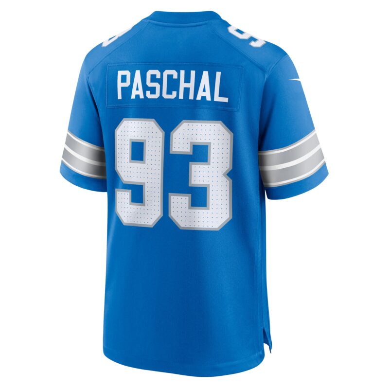 Josh Paschal Detroit Lions Team Game Jersey - Blue - Image 3