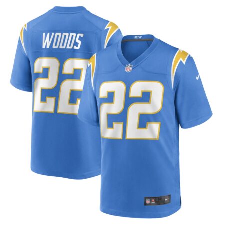 JT Woods Los Angeles Chargers Game Player Jersey - Powder Blue