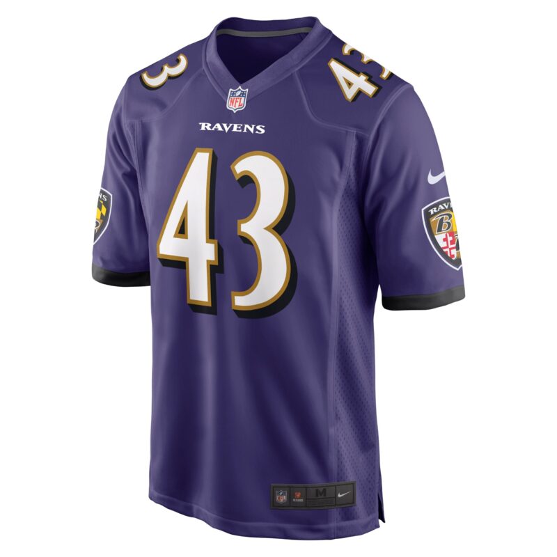 Justice Hill Baltimore Ravens Game Jersey - Purple - Image 2