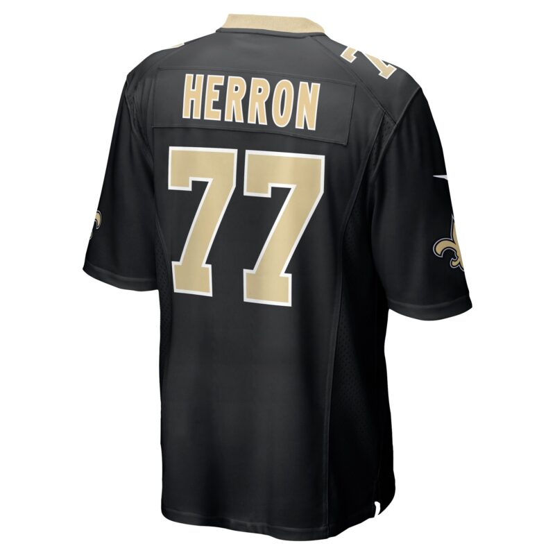 Justin Herron New Orleans Saints Game Jersey - Black - Image 3