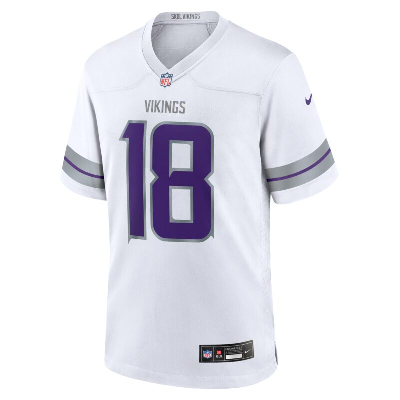 Justin Jefferson Minnesota Vikings Alternate Game Player Jersey - White - Image 2
