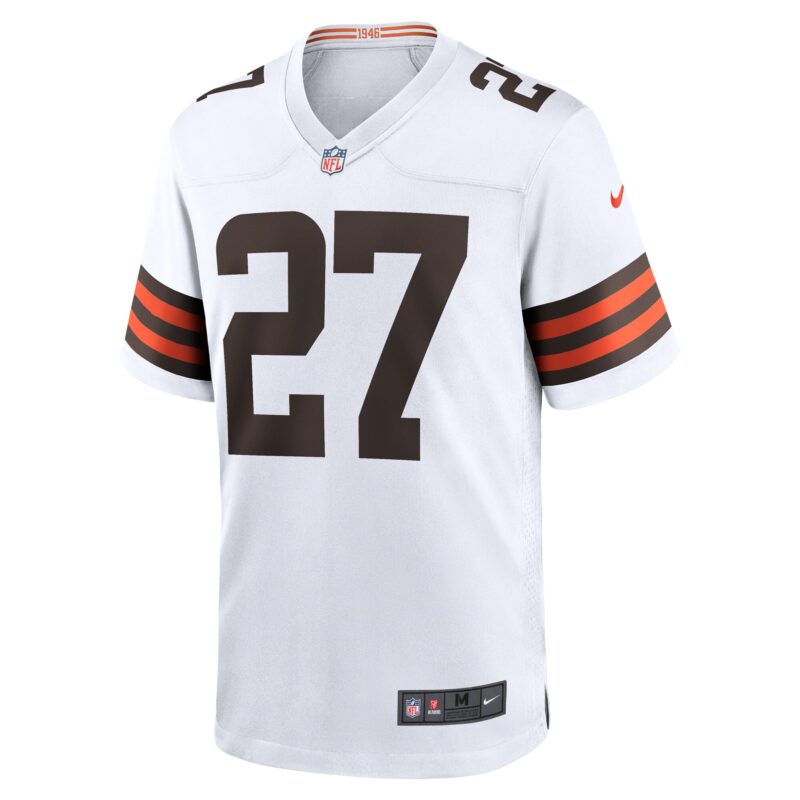 Kareem Hunt Cleveland Browns Game Player Jersey - White - Image 2