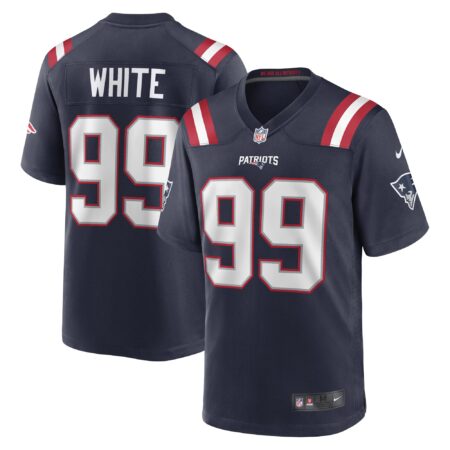 Keion White New England Patriots Game Jersey - Navy