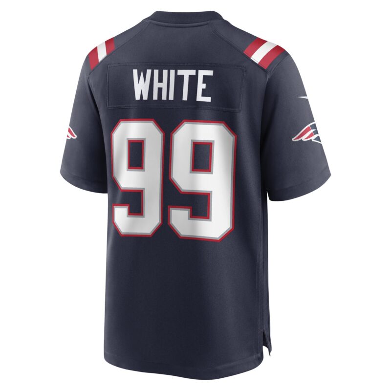Keion White New England Patriots Game Jersey - Navy - Image 3
