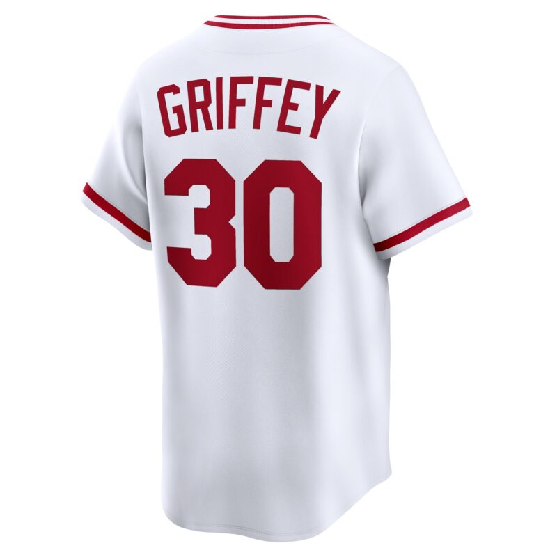 Ken Griffey Cincinnati Reds Throwback Cooperstown Collection Limited Jersey - White - Image 3