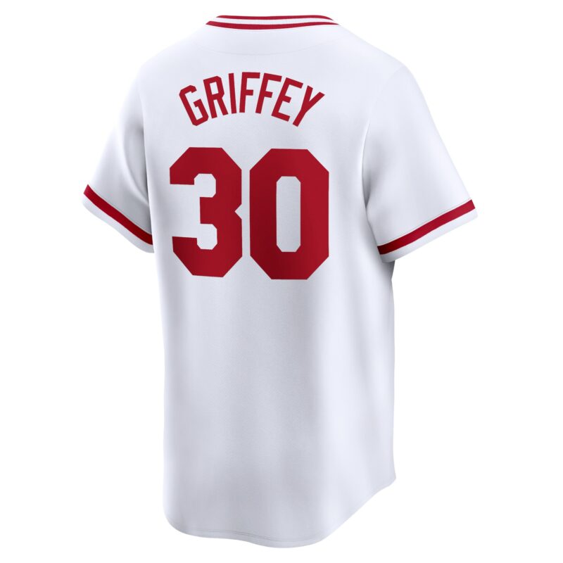 Ken Griffey Cincinnati Reds Throwback Cooperstown Limited Jersey - White - Image 3